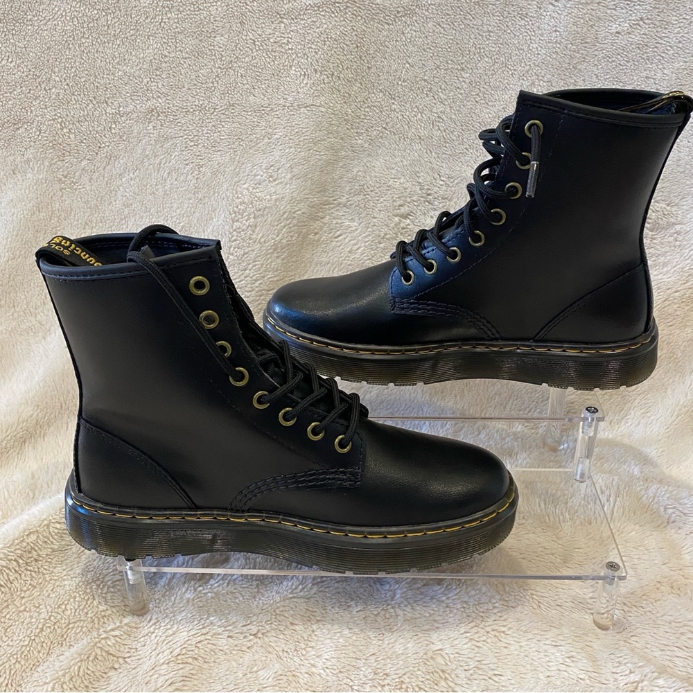Dr Martens Doc Martens Zavala Black Lace-up Air Wair Combat Boots Size 7 NWOB - Picture 4 of 16